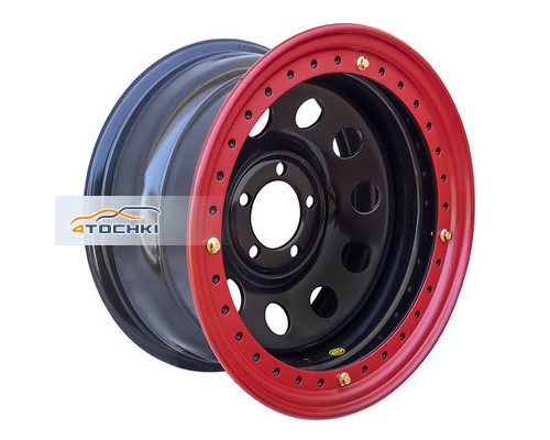 Диски Off-Road Wheels 8x16/6x114,3 ET-19 D84 Jeep черный с бедлоком (красный)