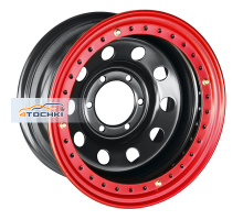 Диски Off-Road Wheels 8x16/6x139,7 ET-19 D110 Тойота Ниссан черный с бедлоком (красный)