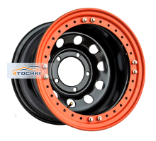 Диски Off-Road Wheels 10x16/5x139,7 ET-44 D110 УАЗ черный с бедлоком (оранжевый)