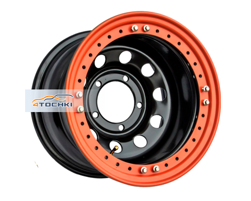Диски Off-Road Wheels 10x16/5x139,7 ET-44 D110 УАЗ черный с бедлоком (оранжевый)