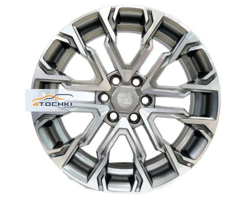 Диски Khomen Wheels 9x22/6x139,7 ET25 D77,8 AZIMUT 2205 (QX80/Patrol) Dark Chrome-FP