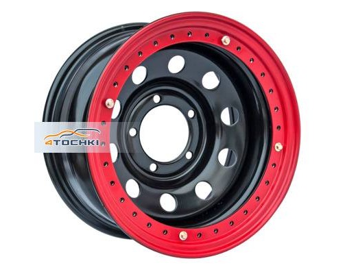Диски Off-Road Wheels 8x15/5x139,7 ET-19 D110 УАЗ черный с бедлоком (красный)